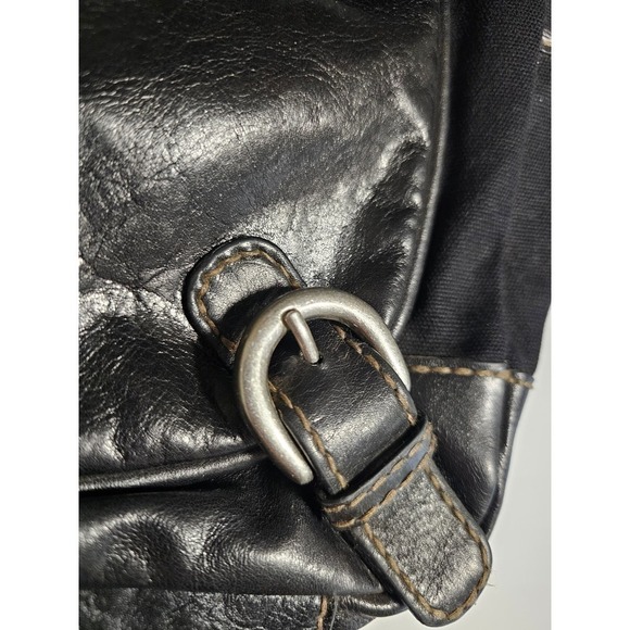 Fossil black Leather & Canvas messenger crossbody bag. Unisex - Picture 12 of 12